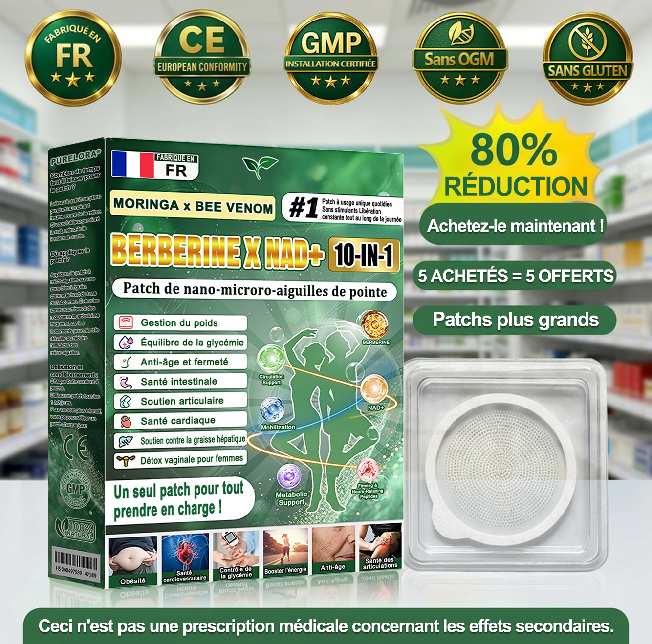💖Pharmacie en ligne française| 🔥 𝐏𝐮𝐫𝐞𝐥𝐨𝐫𝐚® Moringa · Berbérine × NAD+ 𝟏𝟎-𝐞𝐧-𝟏 𝐏𝐚𝐭𝐜𝐡 𝐍𝐚𝐧𝐨 𝐌𝐢𝐜𝐫𝐨𝐚𝐢𝐠𝐮𝐢𝐥𝐥𝐞𝐬 𝐀𝐯𝐚𝐧𝐜𝐞́ — 𝐔𝐧𝐞 𝐀𝐩𝐩𝐥𝐢𝐜𝐚𝐭𝐢𝐨𝐧 𝐏𝐚𝐫 𝐉𝐨𝐮𝐫, 𝐑𝐞́𝐬𝐮𝐥𝐭𝐚𝐭𝐬 𝐕𝐢𝐬𝐢𝐛𝐥𝐞𝐬 𝐞𝐧 𝟕 𝐉𝐨𝐮𝐫𝐬