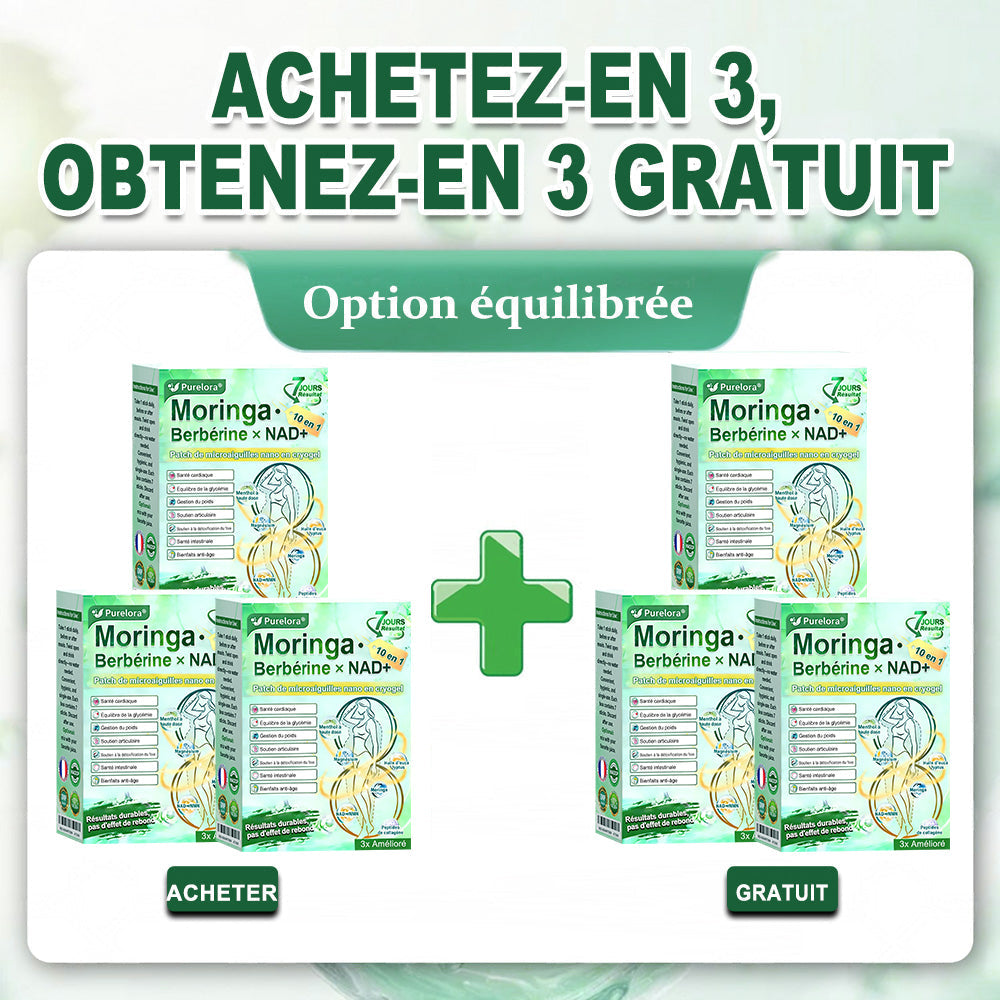 💖𝑷𝒉𝒂𝒓𝒎𝒂𝒄𝒊𝒆 𝑶𝒇𝒇𝒊𝒄𝒊𝒆𝒍𝒍𝒆💖 | 🇫🇷 Purelora® Moringa · Berbérine Patch 10-en-1 aux Nano-Micro-Aiguilles et Cryo-Gel ✅ Soutien Cryo-Métabolique : Cristallise les graisses, raffermit la peau et élimine l'œdème instantanément.