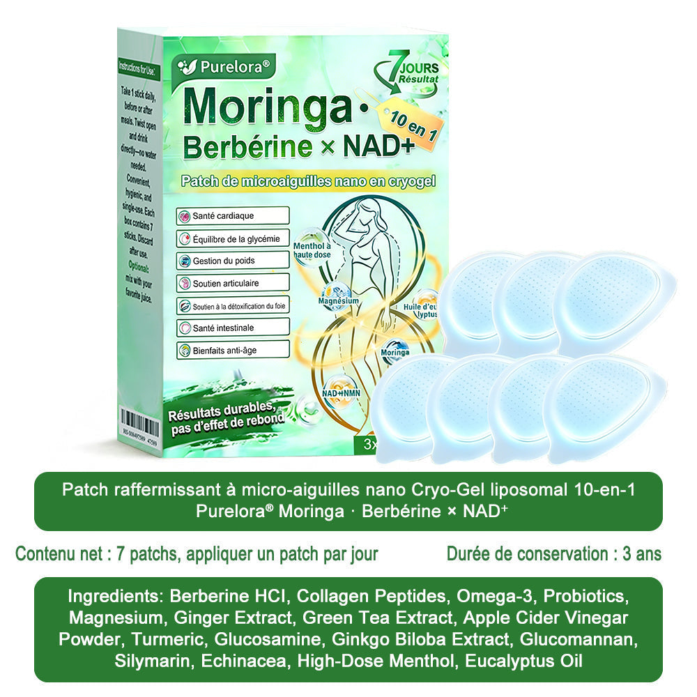 💖𝑷𝒉𝒂𝒓𝒎𝒂𝒄𝒊𝒆 𝑶𝒇𝒇𝒊𝒄𝒊𝒆𝒍𝒍𝒆💖 | Purelora® Moringa · Berbérine Patch 10-en-1 aux Nano-Micro-Aiguilles et Cryo-Gel ✅ Soutien Cryo-Métabolique : Cristallise les graisses, raffermit la peau et élimine l'œdème instantanément.