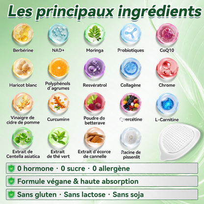⏰ Coup de cœur – temps limité丨Purelora® Moringa Berbérine x NAD+ Patch Nano-Microneedle 10-en-1 Une application par jour, changements visibles dès 7 jours. Pour accompagner la gestion du poids et le bien-être global