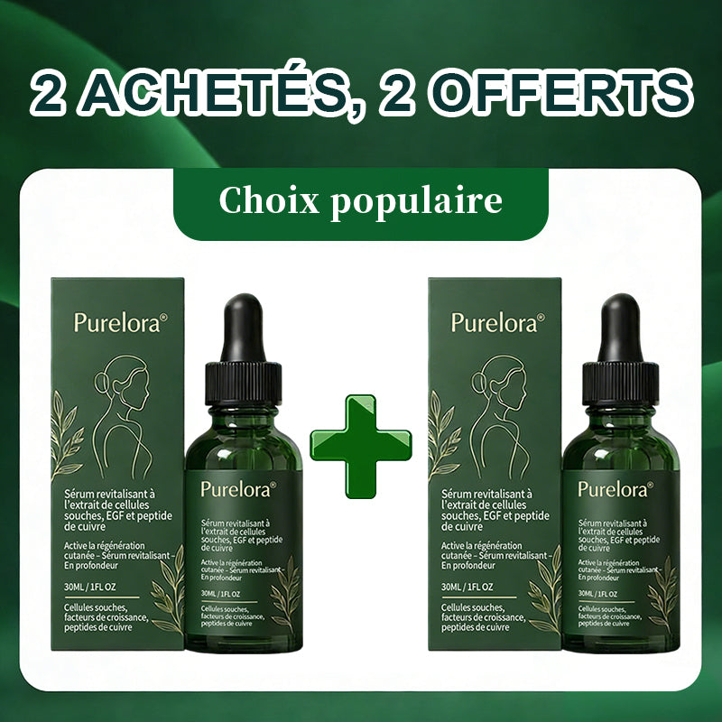 💖 Changez de l’intérieur vers l’extérieur | ✨ Purelora® Sérum Activateur EGF & Peptides de Cuivre dérivés de cellules souches (Active intensément le renouvellement cutané pour une peau plus ferme et plus lisse)