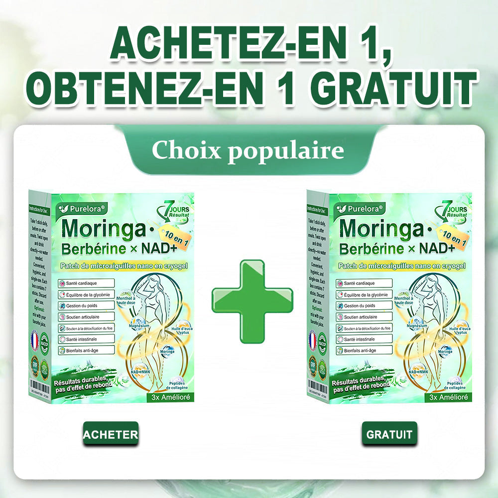 💖𝑷𝒉𝒂𝒓𝒎𝒂𝒄𝒊𝒆 𝑶𝒇𝒇𝒊𝒄𝒊𝒆𝒍𝒍𝒆💖 | 🇫🇷 Purelora® Moringa · Berbérine Patch 10-en-1 aux Nano-Micro-Aiguilles et Cryo-Gel ✅ Soutien Cryo-Métabolique : Cristallise les graisses, raffermit la peau et élimine l'œdème instantanément.
