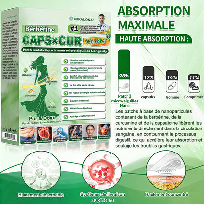 🔥 Nouveauté | Curalona® Patch Microneedle 10-en-1 – Berbérine & NAD+ pour le métabolisme, Bakuchiol pour la peau, Boswellia pour les articulations – Patch jour & nuit – 7 patchs – Résultats visibles en 7 jours