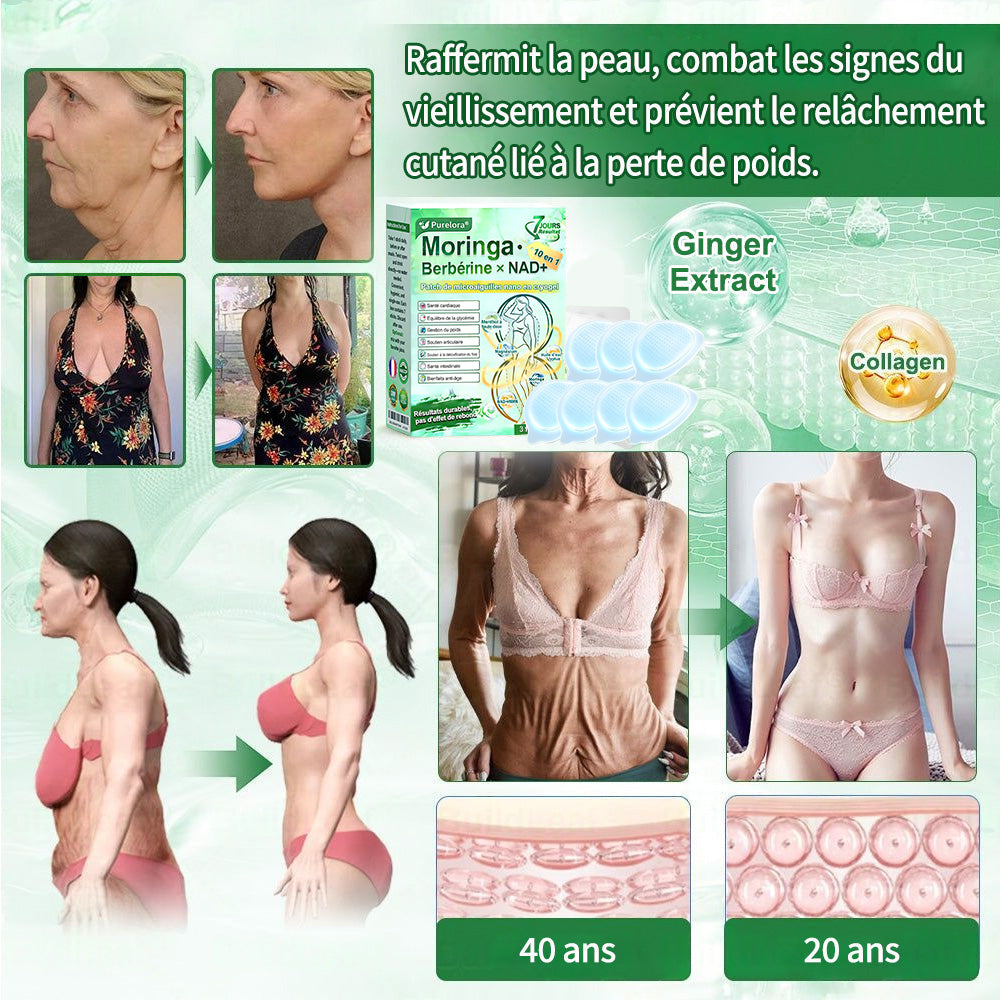 💖𝑷𝒉𝒂𝒓𝒎𝒂𝒄𝒊𝒆 𝑶𝒇𝒇𝒊𝒄𝒊𝒆𝒍𝒍𝒆💖 | 🇫🇷 Purelora® Moringa · Berbérine Patch 10-en-1 aux Nano-Micro-Aiguilles et Cryo-Gel ✅ Soutien Cryo-Métabolique : Cristallise les graisses, raffermit la peau et élimine l'œdème instantanément.