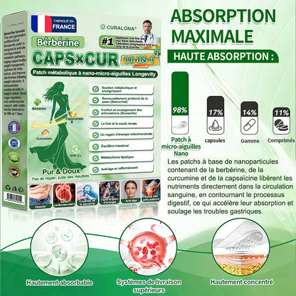 🔥 Nouveauté | 🎉 Curalona® Patch Microneedle 10-en-1 – Berbérine & NAD+ pour le métabolisme, Bakuchiol pour la peau, Boswellia pour les articulations – Patch jour & nuit – 7 patchs – Résultats visibles en 7 jours