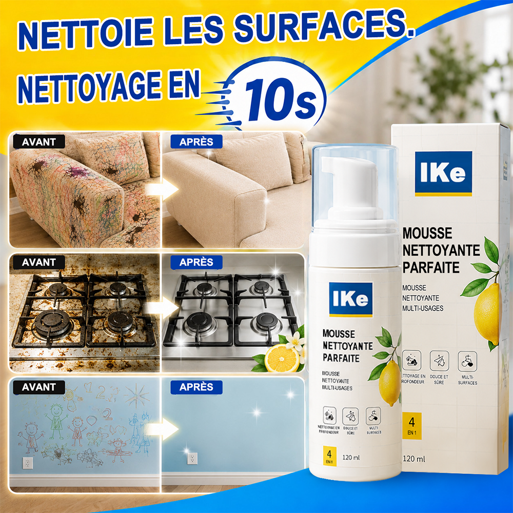 ⚡️DERNIER JOUR : -60 % | Mousse Nettoyante Sans Rinçage — Vaporisez, Essuyez, C'est Propre !