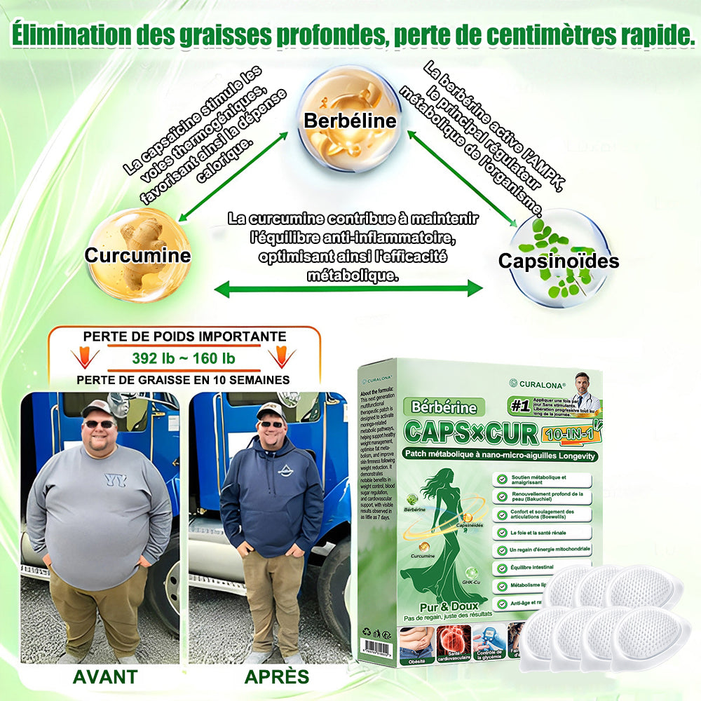 🔥 Nouveauté | Curalona® Patch Microneedle 10-en-1 – Berbérine & NAD+ pour le métabolisme, Bakuchiol pour la peau, Boswellia pour les articulations – Patch jour & nuit – 7 patchs – Résultats visibles en 7 jours