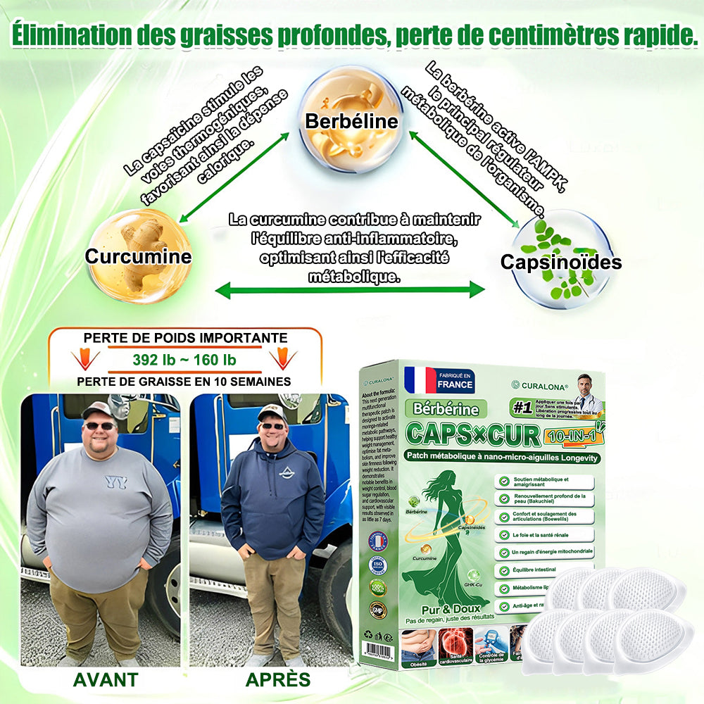 🔥 Nouveauté | 🎉 Curalona® Patch Microneedle 10-en-1 – Berbérine & NAD+ pour le métabolisme, Bakuchiol pour la peau, Boswellia pour les articulations – Patch jour & nuit – 7 patchs – Résultats visibles en 7 jours