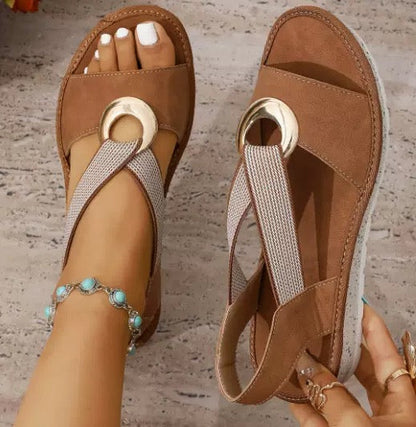 Skylar | Flat Sandals With Metal Buckle
