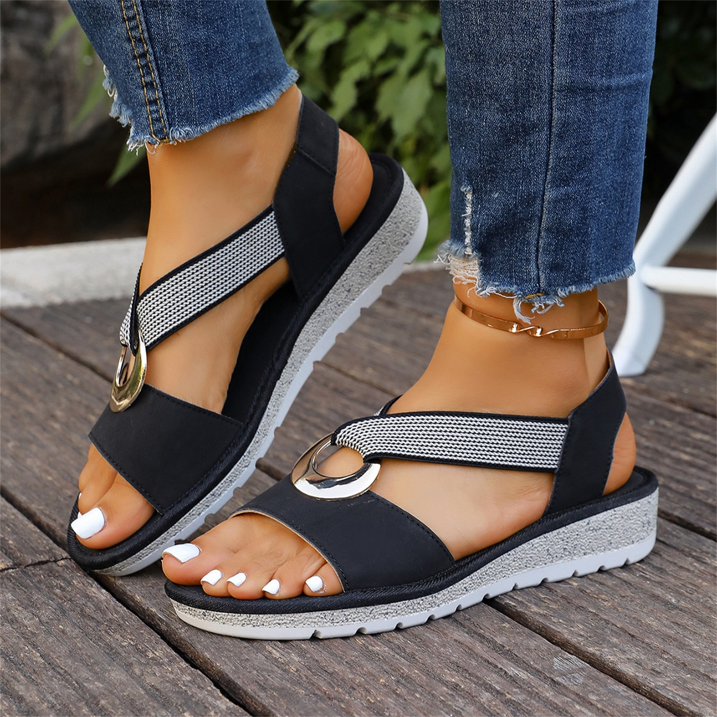 Skylar | Flat Sandals With Metal Buckle