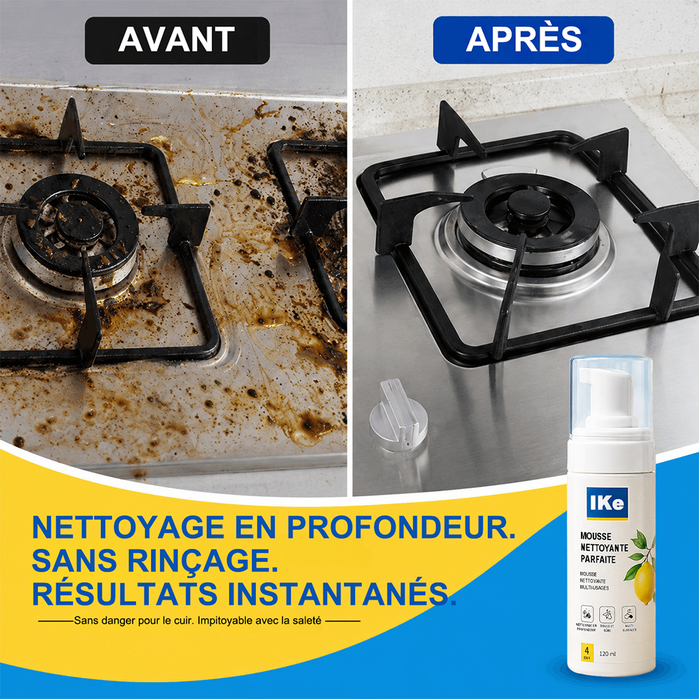 ⚡️DERNIER JOUR : -60 % | Mousse Nettoyante Sans Rinçage — Vaporisez, Essuyez, C'est Propre !