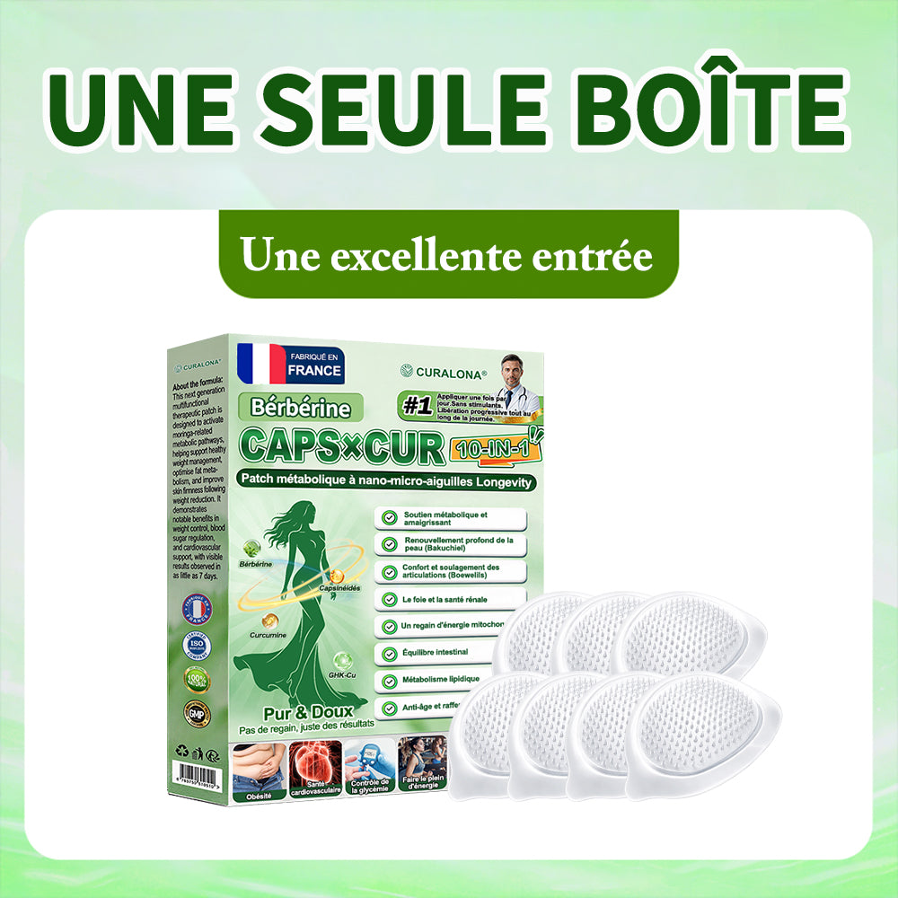 🔥 Nouveauté | 🎉 Curalona® Patch Microneedle 10-en-1 – Berbérine & NAD+ pour le métabolisme, Bakuchiol pour la peau, Boswellia pour les articulations – Patch jour & nuit – 7 patchs – Résultats visibles en 7 jours