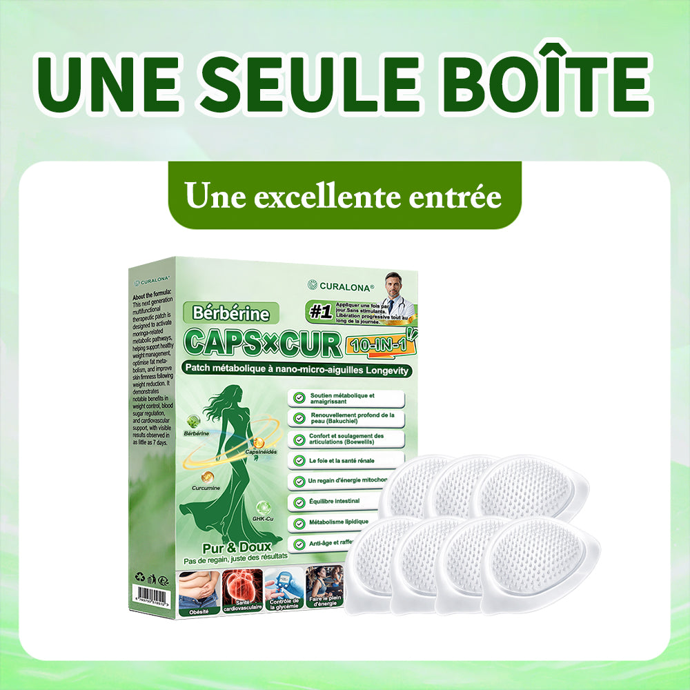 🔥 Nouveauté | Curalona® Patch Microneedle 10-en-1 – Berbérine & NAD+ pour le métabolisme, Bakuchiol pour la peau, Boswellia pour les articulations – Patch jour & nuit – 7 patchs – Résultats visibles en 7 jours