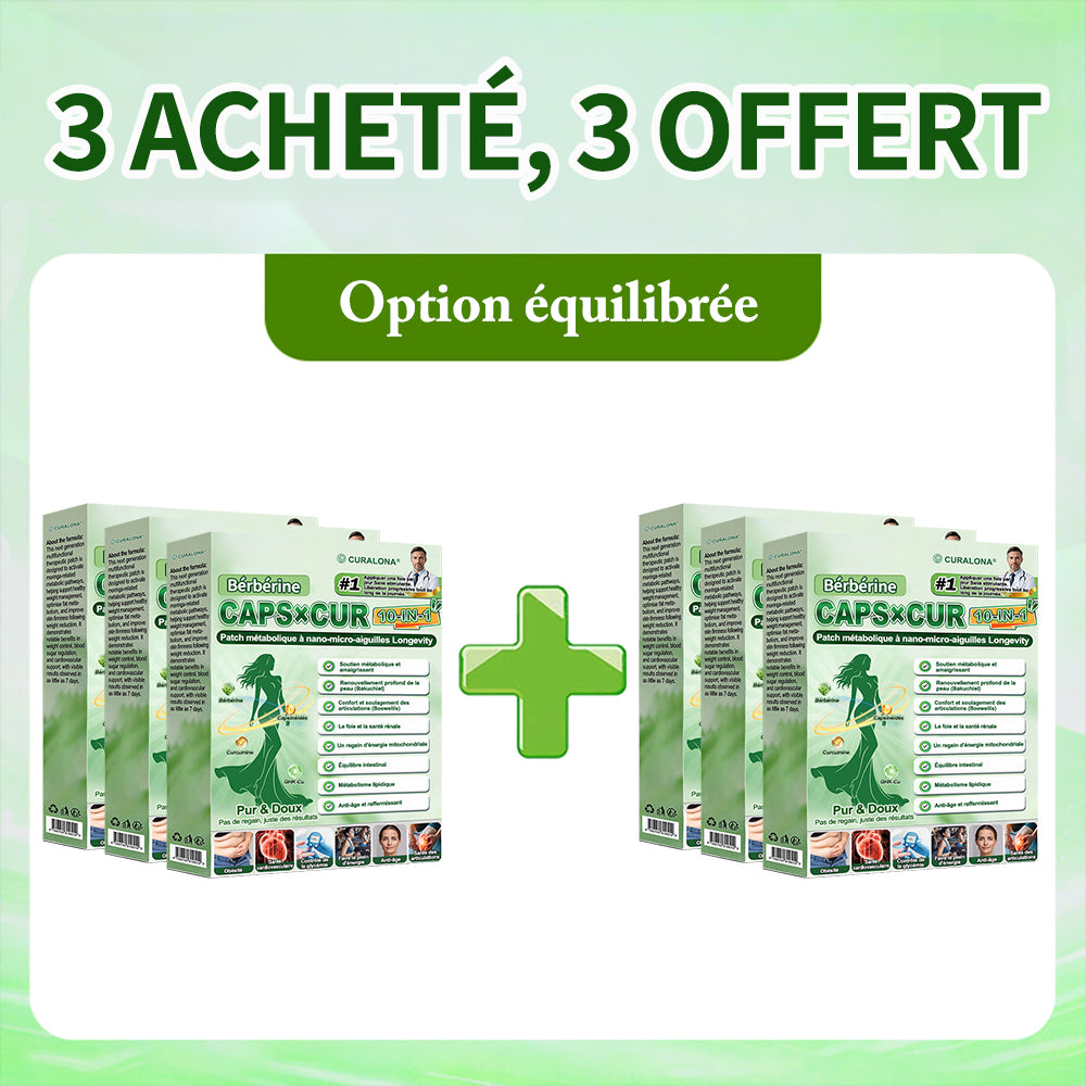 🔥 Nouveauté | Curalona® Patch Microneedle 10-en-1 – Berbérine & NAD+ pour le métabolisme, Bakuchiol pour la peau, Boswellia pour les articulations – Patch jour & nuit – 7 patchs – Résultats visibles en 7 jours