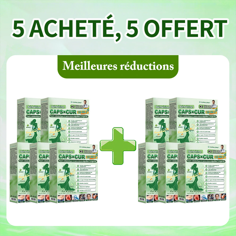 🔥 Nouveauté | Curalona® Patch Microneedle 10-en-1 – Berbérine & NAD+ pour le métabolisme, Bakuchiol pour la peau, Boswellia pour les articulations – Patch jour & nuit – 7 patchs – Résultats visibles en 7 jours