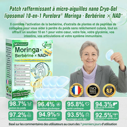 💖𝑷𝒉𝒂𝒓𝒎𝒂𝒄𝒊𝒆 𝑶𝒇𝒇𝒊𝒄𝒊𝒆𝒍𝒍𝒆💖 | 🇫🇷 Purelora® Moringa · Berbérine Patch 10-en-1 aux Nano-Micro-Aiguilles et Cryo-Gel ✅ Soutien Cryo-Métabolique : Cristallise les graisses, raffermit la peau et élimine l'œdème instantanément.