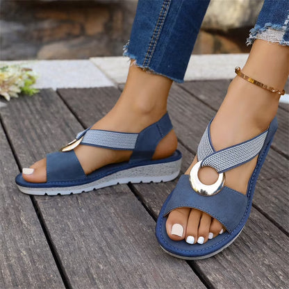 Skylar | Flat Sandals With Metal Buckle