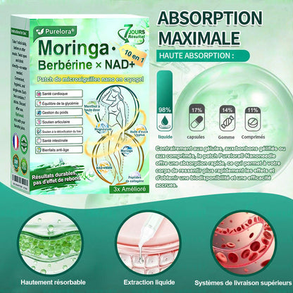 💖𝑷𝒉𝒂𝒓𝒎𝒂𝒄𝒊𝒆 𝑶𝒇𝒇𝒊𝒄𝒊𝒆𝒍𝒍𝒆💖 | 🇫🇷 Purelora® Moringa · Berbérine Patch 10-en-1 aux Nano-Micro-Aiguilles et Cryo-Gel ✅ Soutien Cryo-Métabolique : Cristallise les graisses, raffermit la peau et élimine l'œdème instantanément.