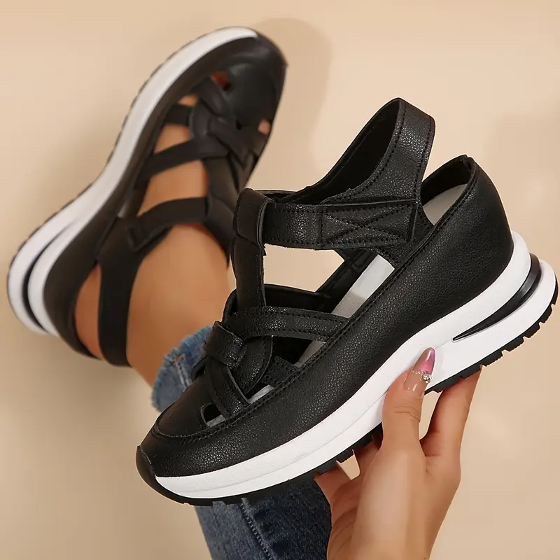 Livraison Gratuite – BQODQO® Sandales Confort Ajustables pour Femme avec Fermeture Auto-Agrippante – Ajustement Parfait pour Pieds Fins ou Larges