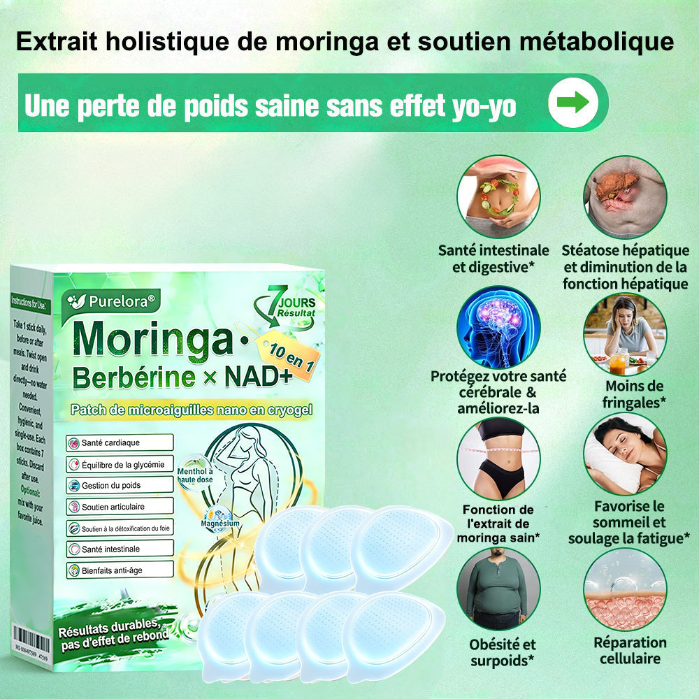 💖𝑷𝒉𝒂𝒓𝒎𝒂𝒄𝒊𝒆 𝑶𝒇𝒇𝒊𝒄𝒊𝒆𝒍𝒍𝒆💖 | Purelora® Moringa · Berbérine Patch 10-en-1 aux Nano-Micro-Aiguilles et Cryo-Gel ✅ Soutien Cryo-Métabolique : Cristallise les graisses, raffermit la peau et élimine l'œdème instantanément.