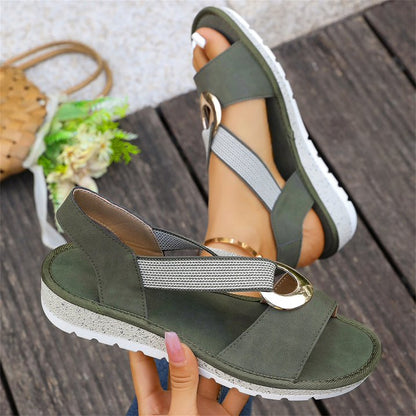 Skylar | Flat Sandals With Metal Buckle