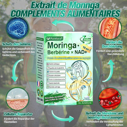 💖𝑷𝒉𝒂𝒓𝒎𝒂𝒄𝒊𝒆 𝑶𝒇𝒇𝒊𝒄𝒊𝒆𝒍𝒍𝒆💖 | 🇫🇷 Purelora® Moringa · Berbérine Patch 10-en-1 aux Nano-Micro-Aiguilles et Cryo-Gel ✅ Soutien Cryo-Métabolique : Cristallise les graisses, raffermit la peau et élimine l'œdème instantanément.