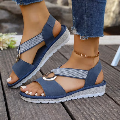 Skylar | Flat Sandals With Metal Buckle