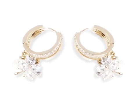(🔥DERNIER JOUR – 80 % DE RÉDUCTION🔥)丨 Boucles d'oreilles en germanium avec magnétothérapie lymphatique pour la perte de poids – Cristal violet, fleur à quatre pétales et perle, nouveaux bijoux d'oreilles légers et luxueux