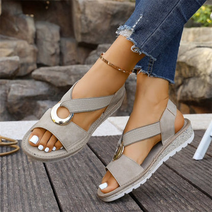 Skylar | Flat Sandals With Metal Buckle
