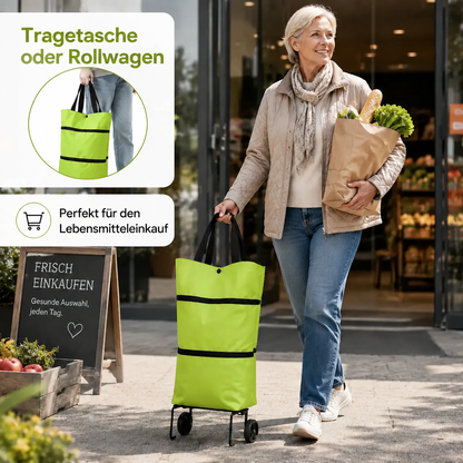⚡Faltbarer Einkaufstrolley – Praktische Einkaufstasche mit Rollen für den täglichen Einkauf